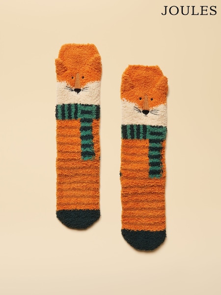 Joules Kids Fluffy Orange Character Socks (AT2740) | 34 QAR