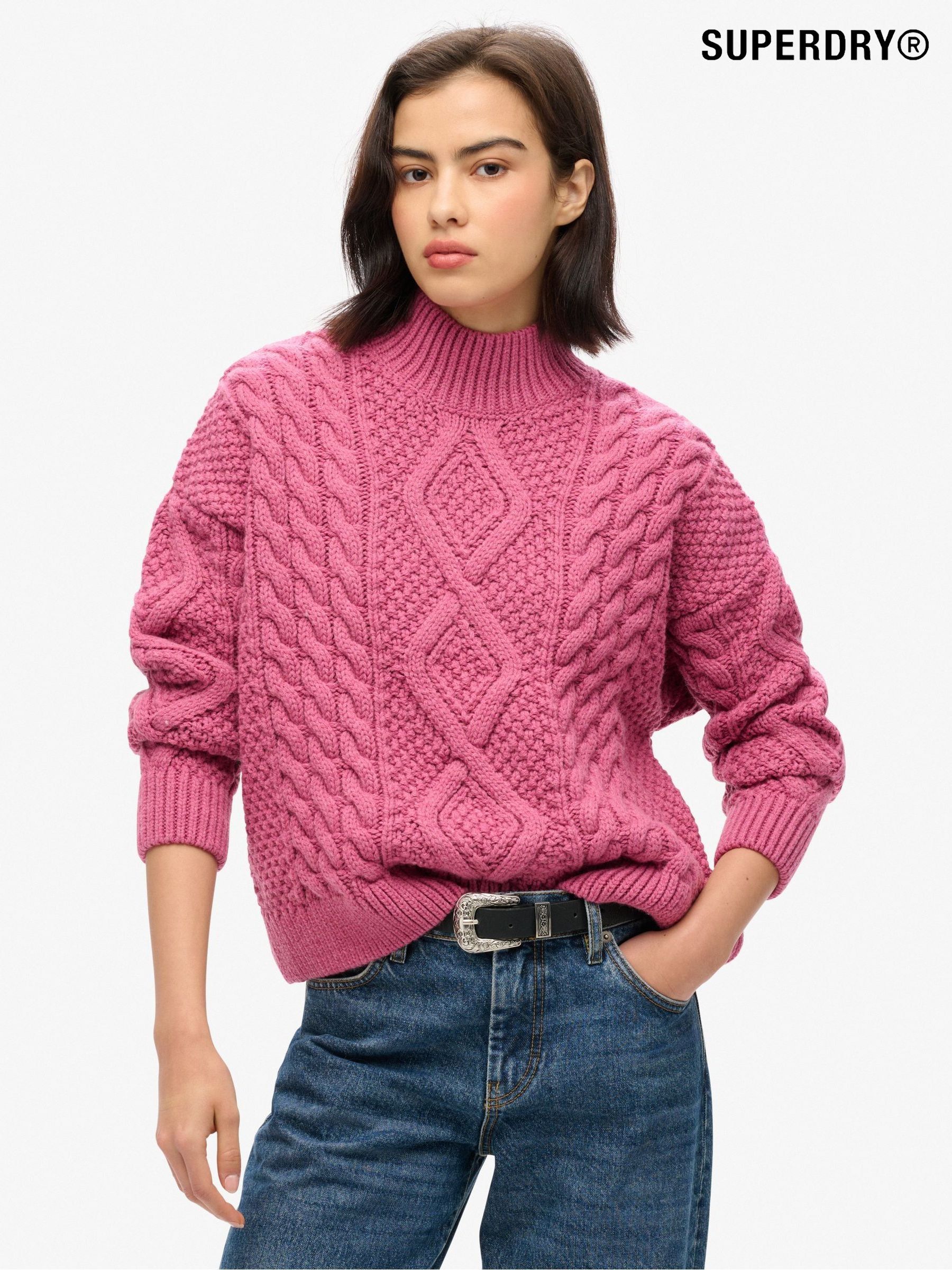 Superdry pink sweater cheap