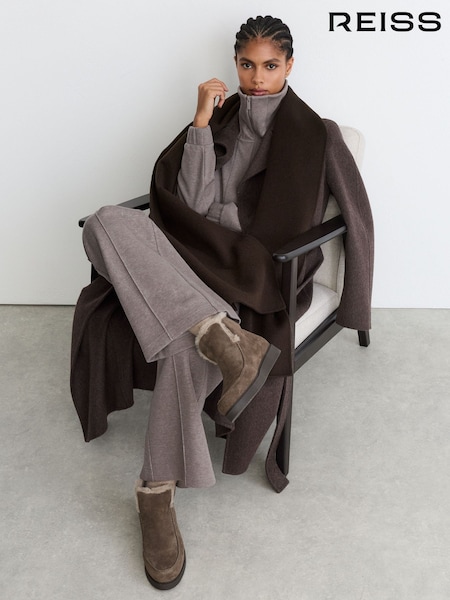 Gri-maroniu - Reiss Winnie Suede Shearling-lined Ankle Boots