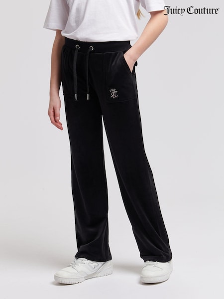 Juicy Couture Black Mini Girls Diamante Wide Leg Joggers (AT2996) | LEI 521 - LEI 626