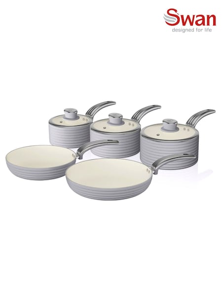Swan 5 Piece Grey Retro Pan Set (AT3036) | €122