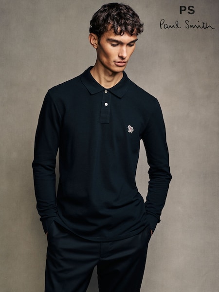 PS Paul Smith Zebra Logo Long Sleeve Polo Shirt (AT3105) | €118