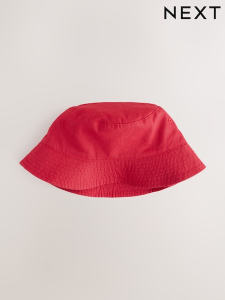 Red 100% Cotton Canvas Bucket Hat (3mths-16yrs) (AT3164) | €8 - €14