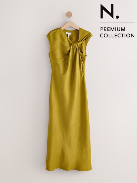 Oliwkowa zieleń - N. Premium Occasion Twist Maxi Dress (AT3318) | 745 zł