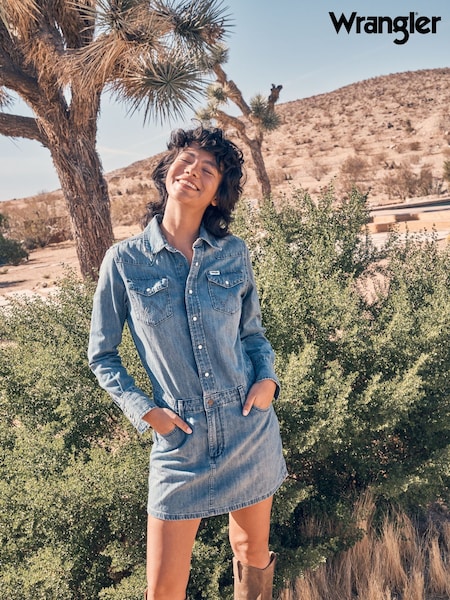 Wrangler Blue Longsleeve Denim Dress (AT3446) | $138