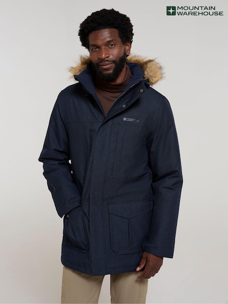 Mountain Warehouse Blue Mens Gorge Waterproof Long Jacket (AT3484) | €172