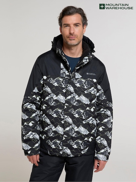 Mountain Warehouse Grey Mens Water Resistant Printed Ski Jacket And Trousers Set (AT3510) | €172