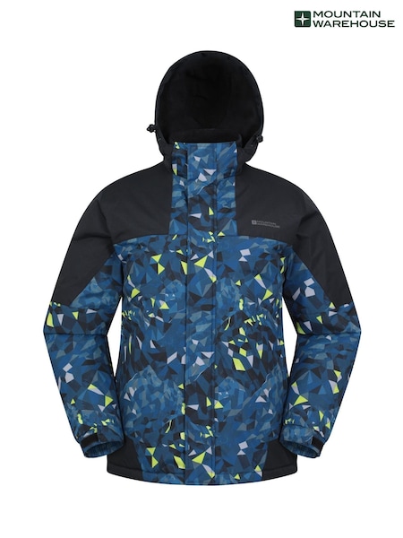 Mountain Warehouse Blue Shadow II Mens Fleece Lined Printed Snow Ski Jacket (AT3511) | AED209