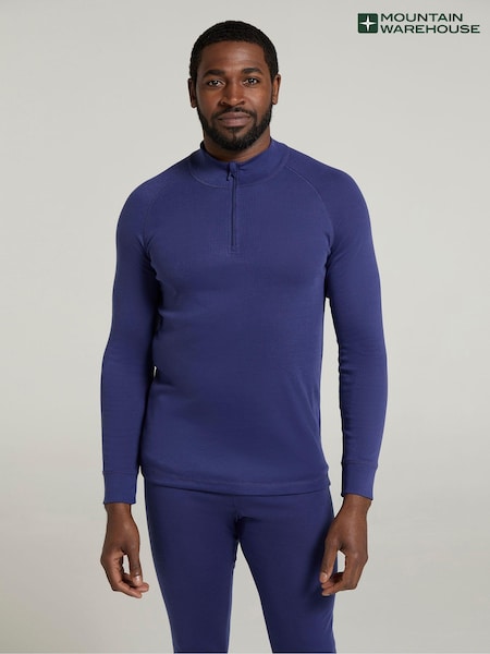 Mountain Warehouse Blue Mens Talus Quarter Zip Thermal Top (AT3515) | AED116