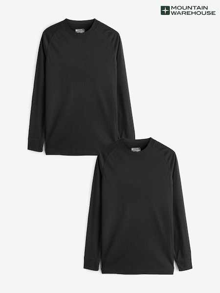 أسود - Mountain Warehouse Talus Mens Thermal Tops 2 Pack (AT3530) | ‏223 ر.س.‏