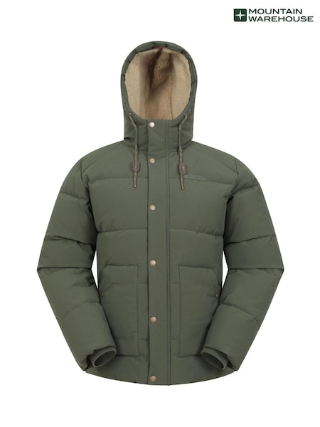 Mountain Warehouse Green Manta Mens Water Resistant Borg Lined Padded Jacket (AT3537) | €158