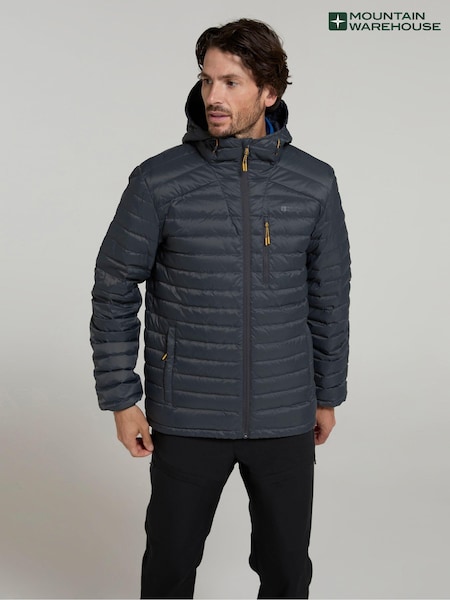 Harmaa - Mountain Warehouse Mens Henry Ii Extreme Water Resistant Down Padded Jacket (AT3547) | €205