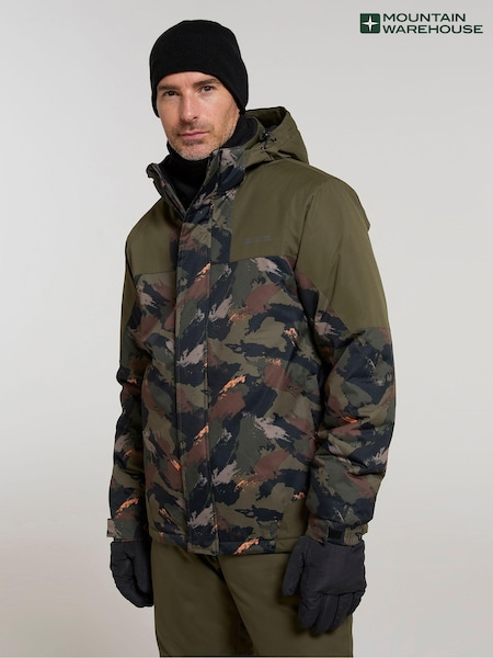 Mountain Warehouse Green Mens Water Resistant Printed Ski Jacket And Trousers Set (AT3553) | €172