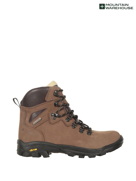 Mountain Warehouse Brown Odyssey Extreme Waterproof, Vibram Sole Leather Mens Hiking Boots (AT3560) | AED839