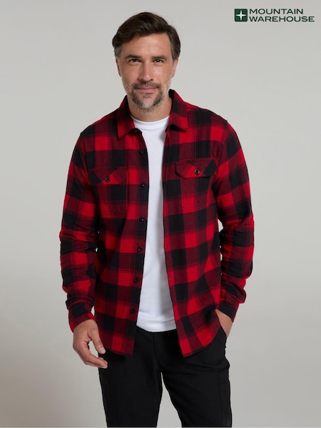 Mountain Warehouse Trace Mens Flannel Long Sleeve 100% Cotton Shirt (AT3562) | ‏121‏₪