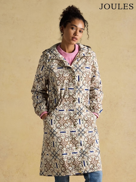 Joules Holkham Horse Tack Stone Waterproof Packable Raincoat with Hood (AT3582) | R$ 740