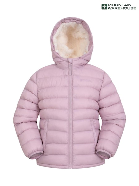 Mountain Warehouse Pink Light Kids Seasons Water Resistant Faux Fur Lined Padded Jacket (AT3633) | R$ 395