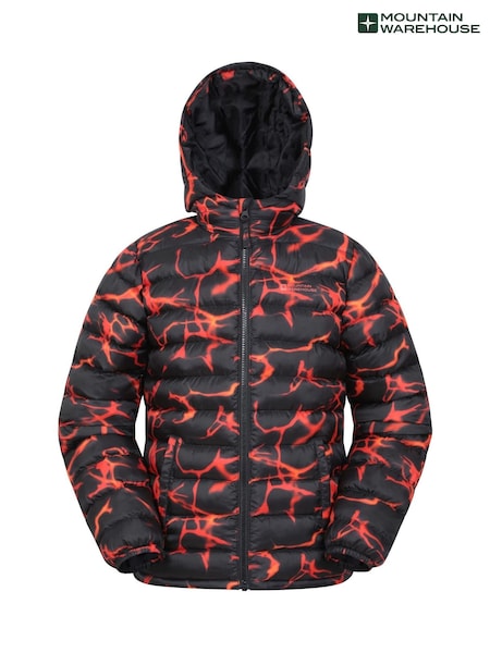 Mountain Warehouse Orange/Black Seasons Kids Printed Water-Resistant Padded Jacket (AT3646) | AED93
