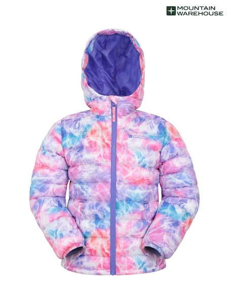 Mountain Warehouse Dark Pink Seasons Kids Printed Water-Resistant Padded Jacket (AT3653) | AED186