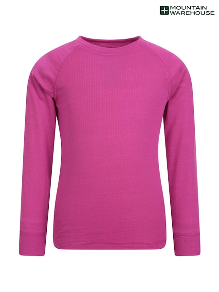 وردي داكن - Mountain Warehouse Merino Ii Kids Round Neck Thermal Top (AT3658) | ‏128 د.إ.‏