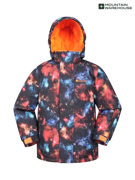 Mountain Warehouse Black Kids Mogal Printed Fleece Lined Snow Ski Jacket (AT3666) | AED280