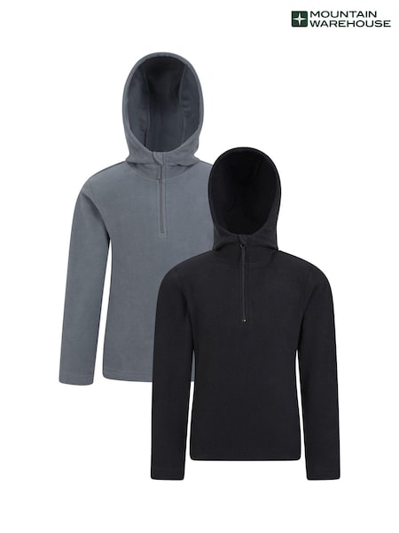 Negro - Mountain Warehouse Kids Camber Fleece Hoodies 2 Pack (AT3669) | 31 €