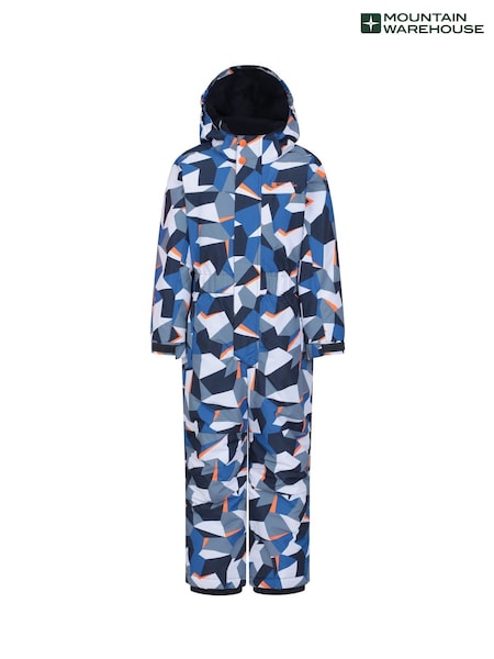 כחול כהה - Mountain Warehouse Kids Cloud Printed Waterproof Fleece Lined Snowsuit (AT3672) | ‏297‏₪