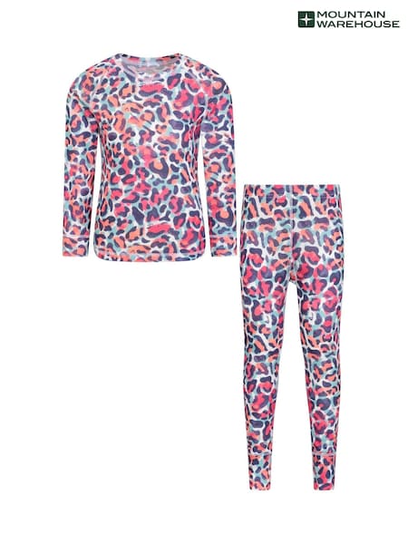 Mountain Warehouse Pink Kids Talus Printed Thermal Top And Joggers Set (AT3679) | 109 QAR