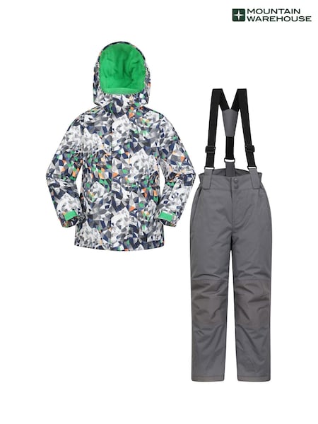 Gri - Set Jachetă de schi și Pantaloni de sport căptușite cu fleece pentru copii Mountain Warehouse (AT3685) | 596 LEI