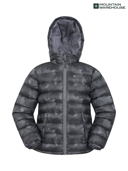 Harmaa - Mountain Warehouse Kids Seasons Printed Water Resistant Padded Jacket (AT3689) | €50
