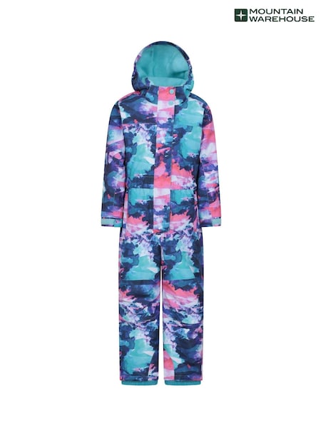 סגול כהה - Mountain Warehouse Kids Cloud Printed Waterproof Fleece Lined Snowsuit (AT3707) | ‏297‏₪