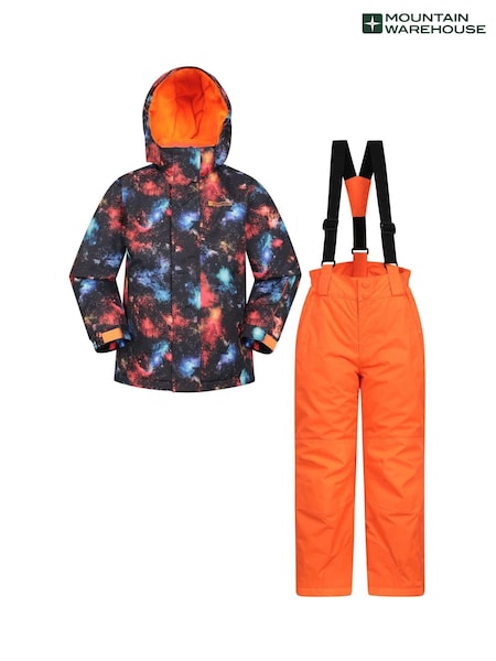 Negru - Set Jachetă de schi și Pantaloni de sport căptușite cu fleece pentru copii Mountain Warehouse (AT3742) | 596 LEI