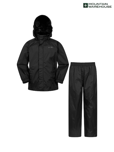 Mountain Warehouse Black Kids Pakka Waterproof Jacket And Overtrousers Set (AT3749) | €40