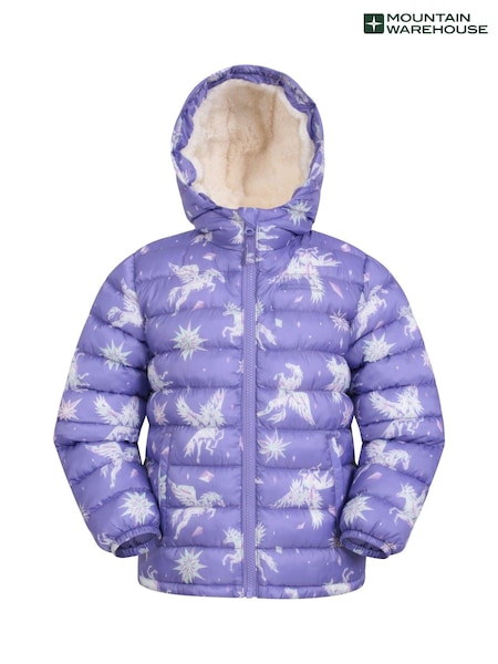 Mountain Warehouse Kids Seasons Water Resistant Faux Fur Lined Padded Jacket (AT3770) | €37