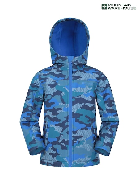 Azul - Mountain Warehouse Exodus Kids Printed Water-Resistant Softshell Jacket (AT3772) | 33 €