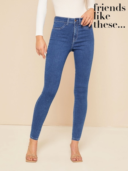 Friends Like These Mid Blue High Waisted Jeggings (AT3800) | $64