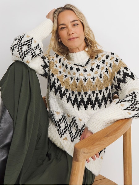 JD Williams Natural All Over Fairisle Pattern Jumper (AT3804) | €44