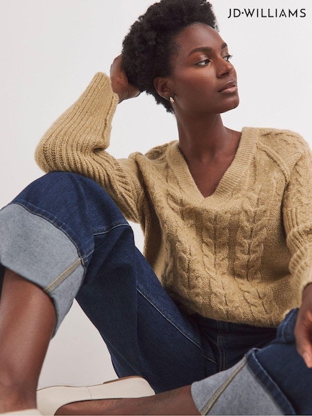 JD Williams Natural Cable V-Neck Tunic (AT3818) | €50