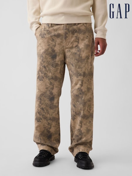 Grön - Regular Gap Heavyweight Twill Baggy Chinos