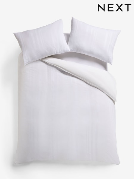 White 100% Cotton Waffle 300 Thread Count Sateen Duvet Cover and Pillowcase Set (AT4015) | €72 - €112