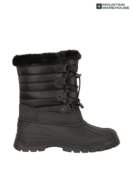 Mountain Warehouse Black Whistler Womens Sherpa Lined Adaptive Snow Boots (AT4036) | 228 QAR