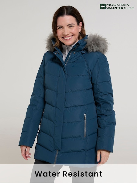 Mountain Warehouse Blue Womens Isla II Water Resistant Down Jacket (AT4045) | €157