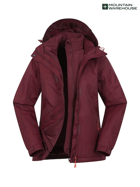Пурпурный - Mountain Warehouse Bracken Extreme Womens 3-in-1 Waterproof Jacket (AT4074) | €212