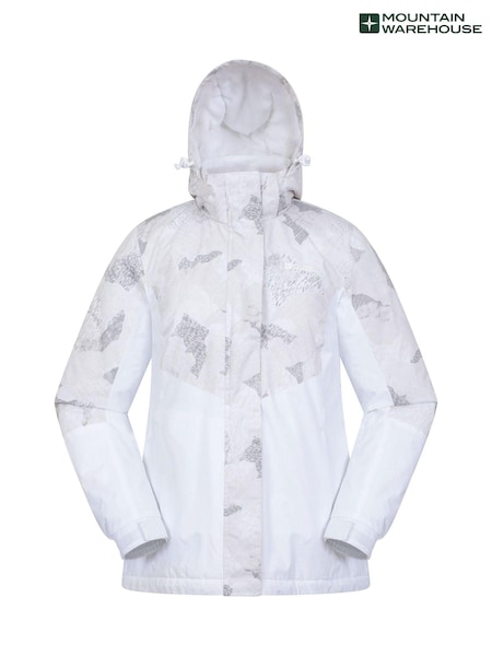 Valkoinen - Mountain Warehouse Dawn Ii Womens Printed Fleece Lined Snow Ski Jacket (AT4077) | €79