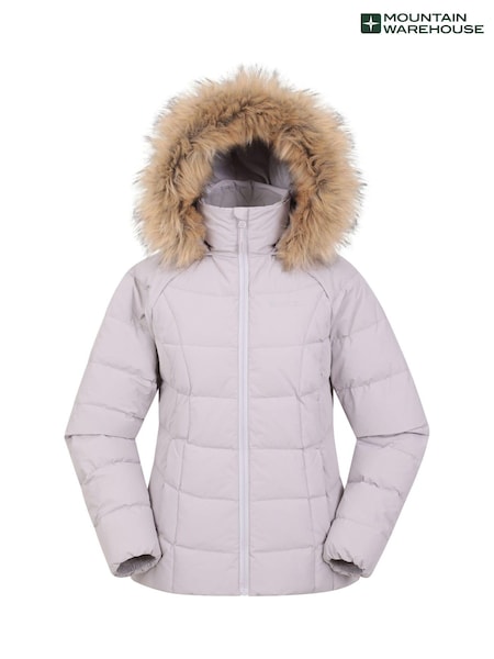Mountain Warehouse Cream Womens Isla Short Extreme Down Jacket (AT4131) | €191