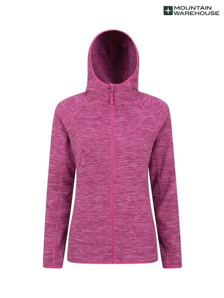 وردي - Mountain Warehouse Womens Lleyn Melange Full Zip Fleece Hoodie (AT4137) | ‏186 د.إ.‏