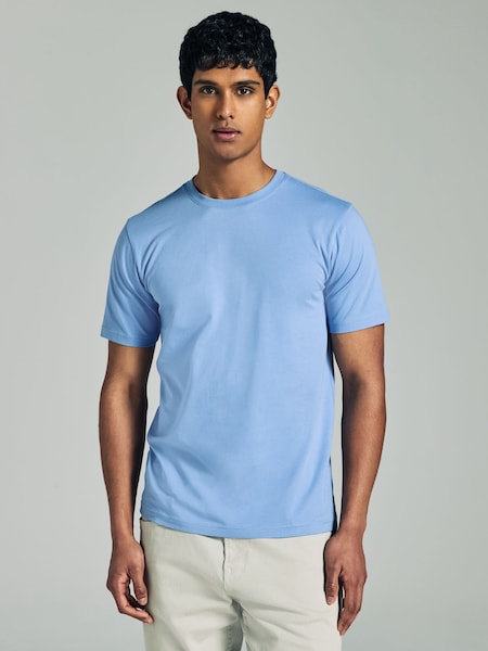 Blue Light Slim Fit Essential Crew Neck Cotton T-Shirt (AT4153) | €10.50