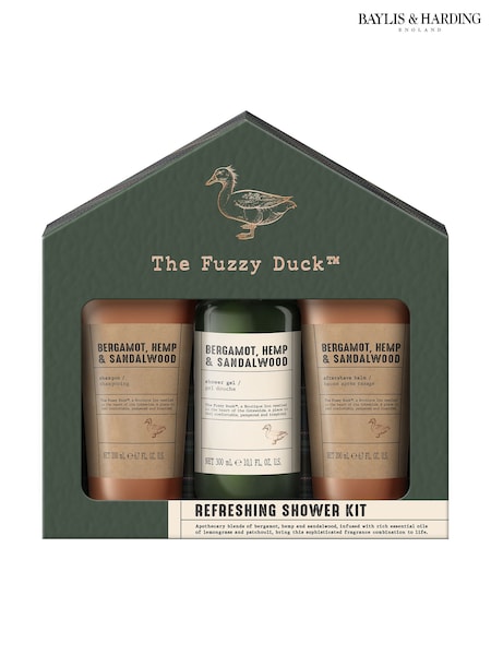 Baylis & Harding The Fuzzy Duck Bergamot, Hemp & Sandalwood Refreshing Shower Kit Gift Set
