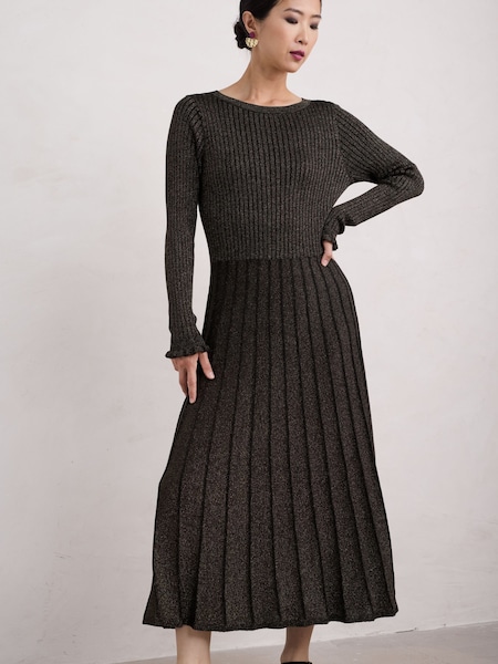 Seasalt Cornwall Black Glass Stem Sparkly Knitted Dress (AT4211) | €100