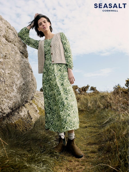 Seasalt Cornwall Green Meadowsweet Dress (AT4263) | €54